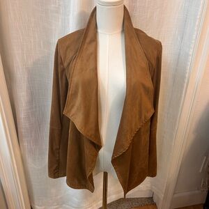 BB Dakota Faux Suede Brown Women's Draped Blazer